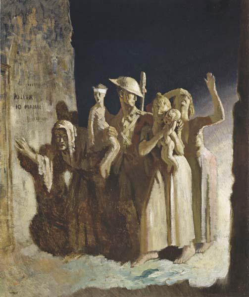 Sir William Orpen Bombing Night Germany oil painting art